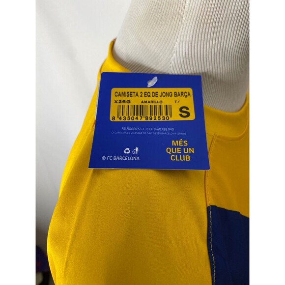 FC Barcelona Men's Soccer Jersey Shirt Yellow Rakuten F. DE Jong Size Small - Picture 9 of 9